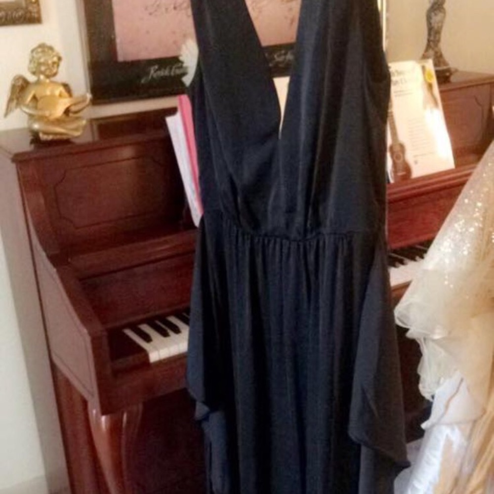Black ruffled gown